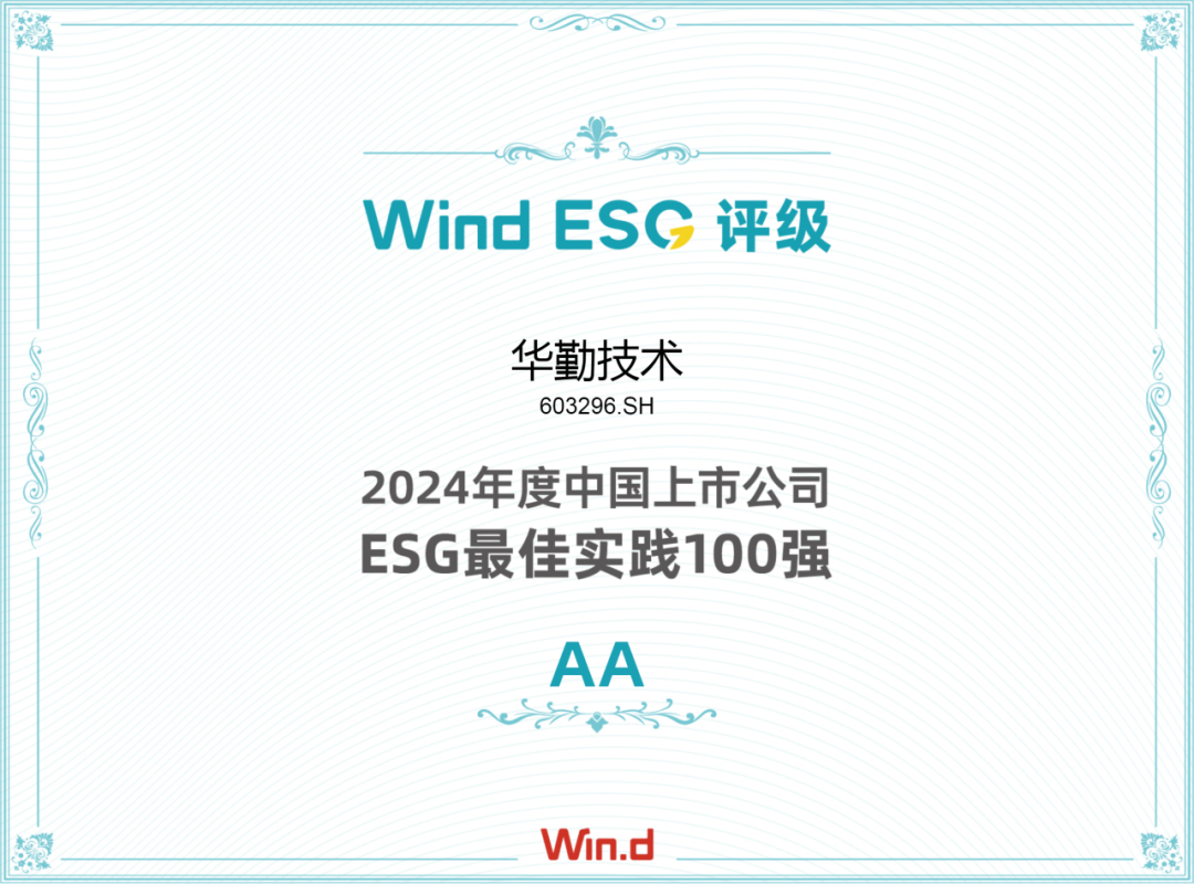 雙A評級！華勤技術上榜Wind中國上市公司“ESG最佳實踐100強”
